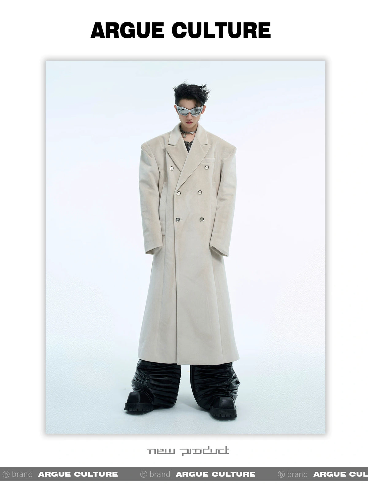 Metal Double-Breasted Structured Coat | Avant-Garde Outerwear - description image 13