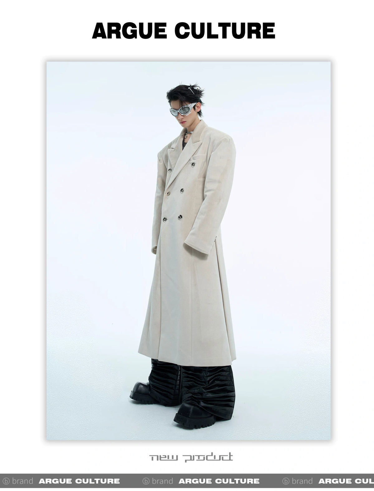 Metal Double-Breasted Structured Coat | Avant-Garde Outerwear - description image 17