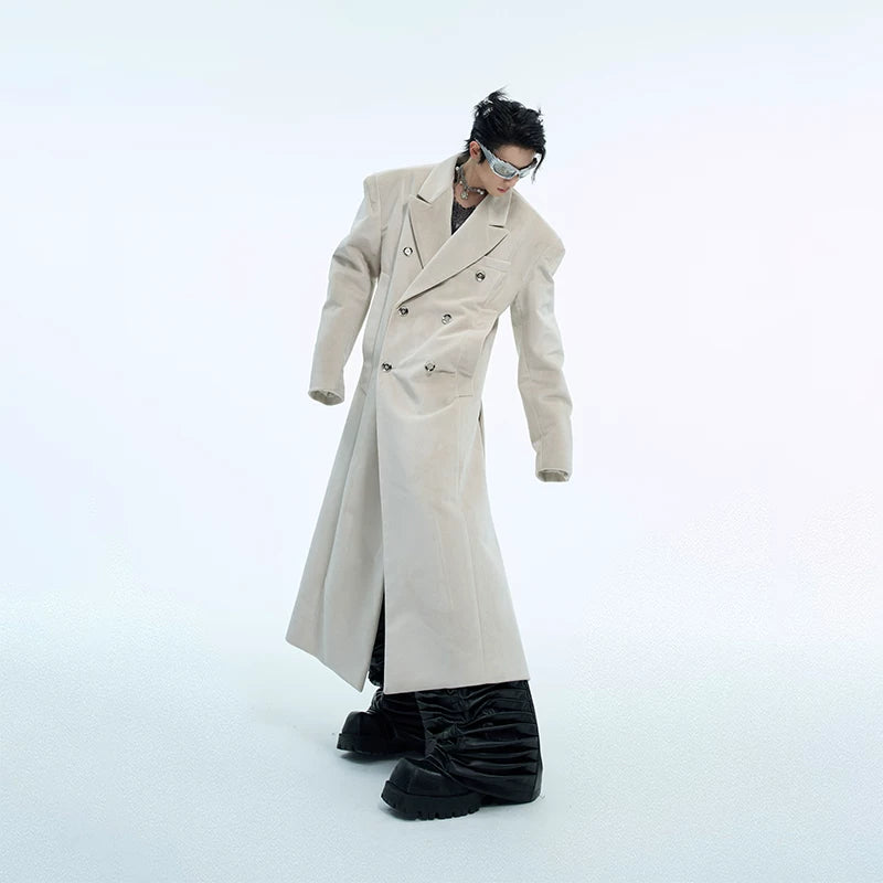 Metal Double-Breasted Structured Coat | Avant-Garde Outerwear - main image 3