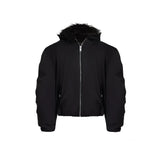 Plush-Lined Hooded Insulated Jacket | Relaxed Fit - Black Shirt