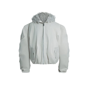 Plush-Lined Hooded Insulated Jacket | Relaxed Fit - White Shirt