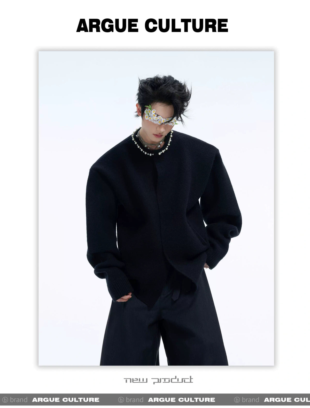 Pearl-Trimmed Short Cardigan Sweater | Argue Culture - description image 8