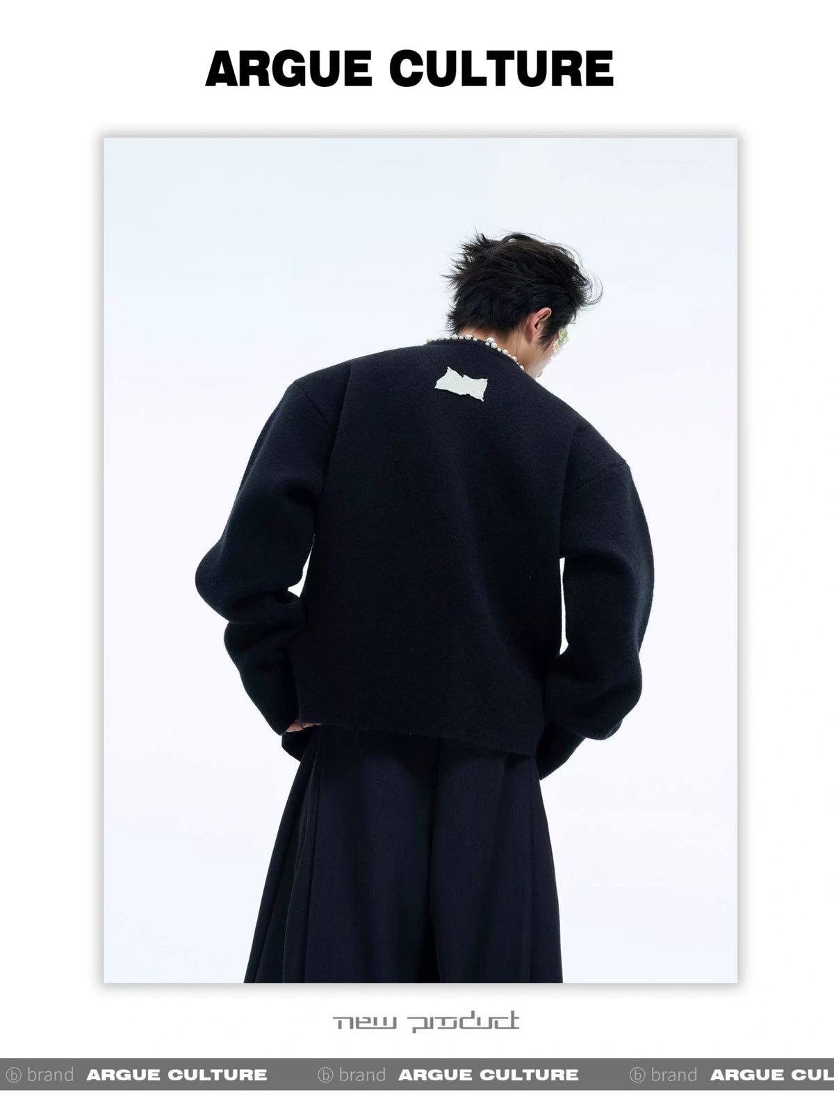 Pearl-Trimmed Short Cardigan Sweater | Argue Culture - description image 11