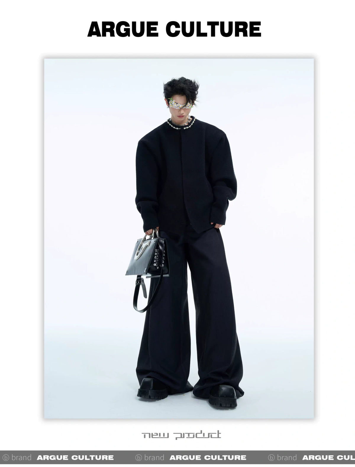 Pearl-Trimmed Short Cardigan Sweater | Argue Culture - description image 13