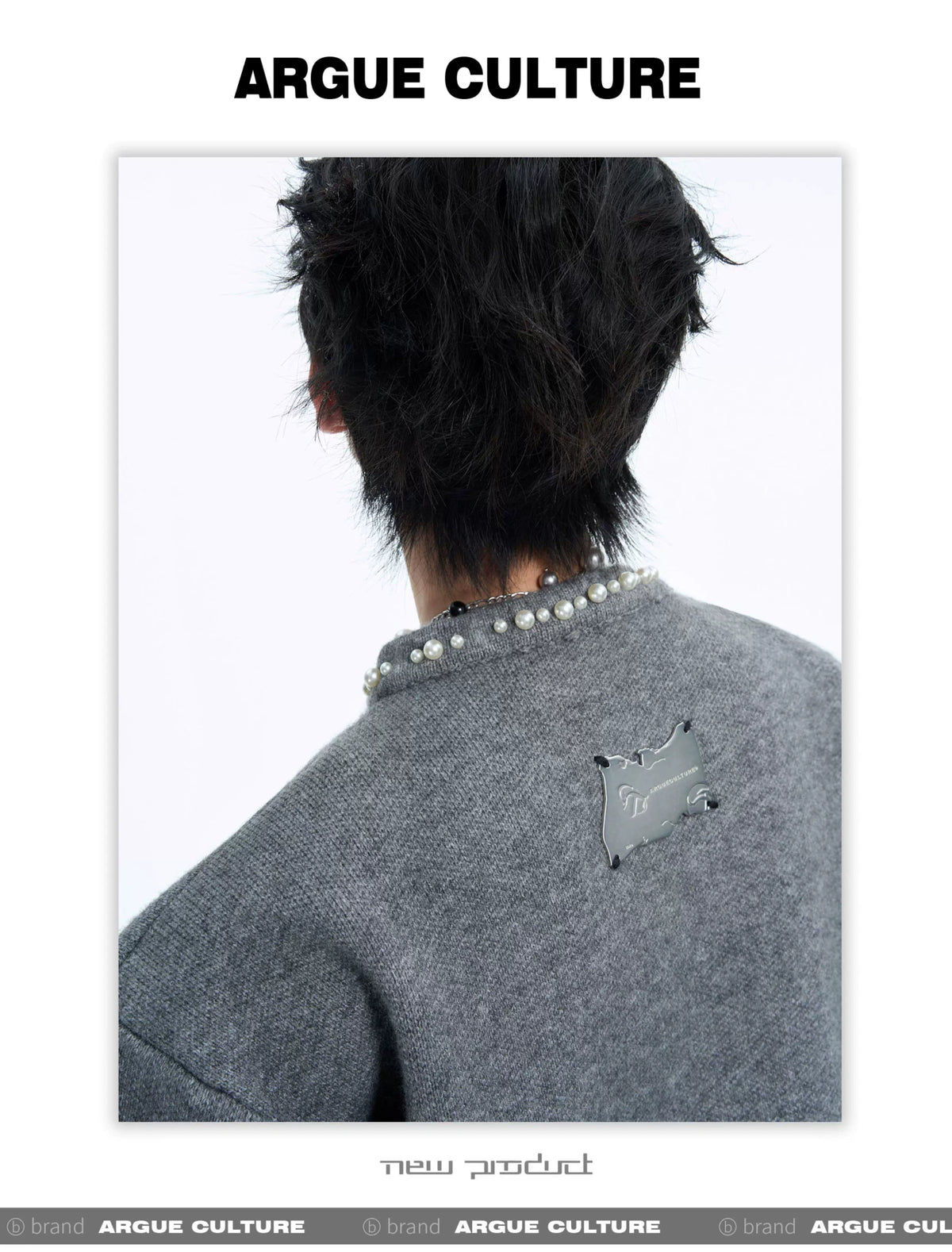 Pearl-Trimmed Short Cardigan Sweater | Argue Culture - description image 17
