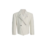 Deconstructed Oversized Suit Jacket | Unisex Streetwear - White