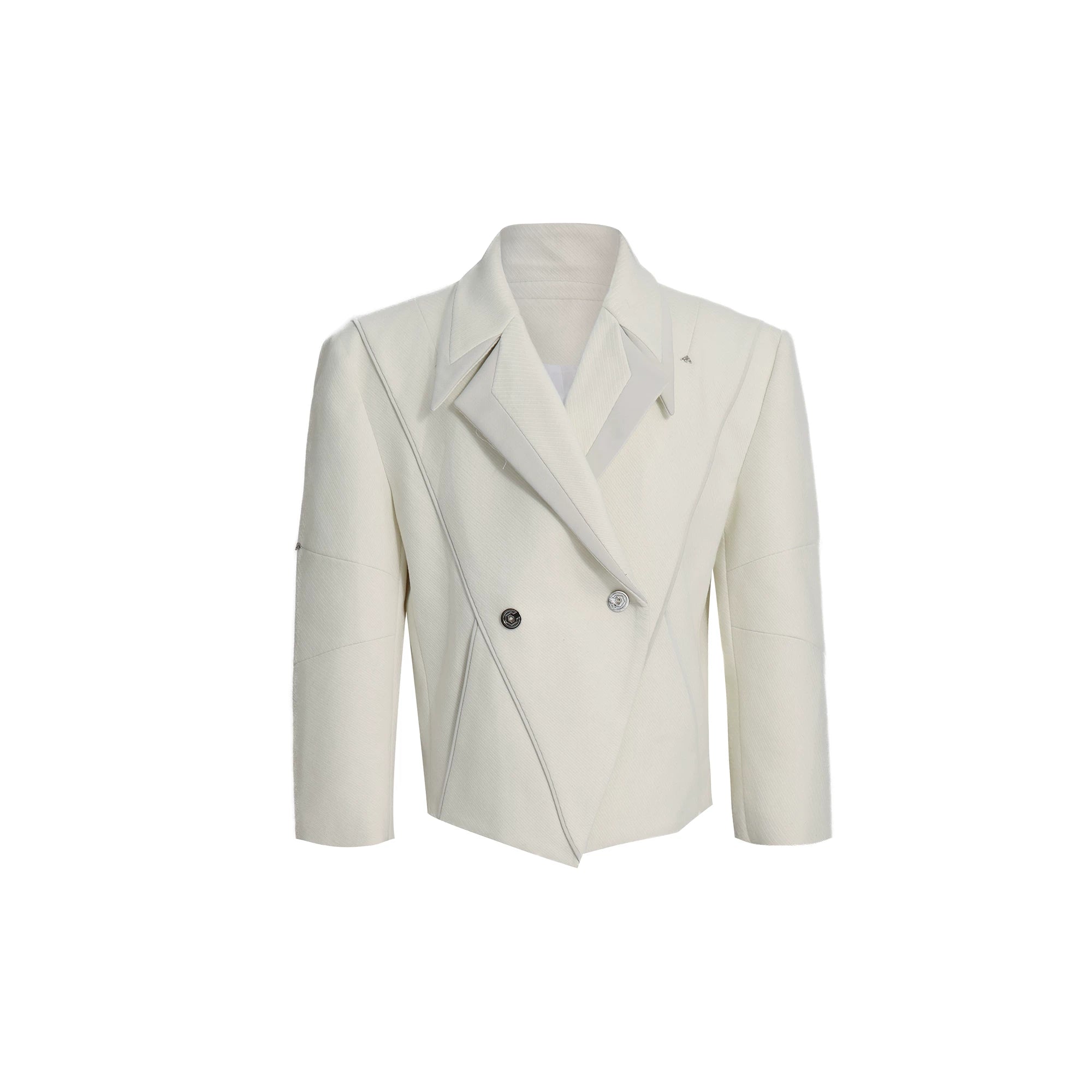 Deconstructed Oversized Suit Jacket | Unisex Streetwear - White