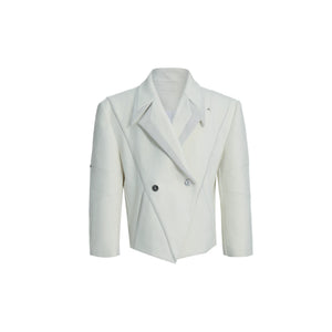 Deconstructed Oversized Suit Jacket | Avant-Garde - White Shirt