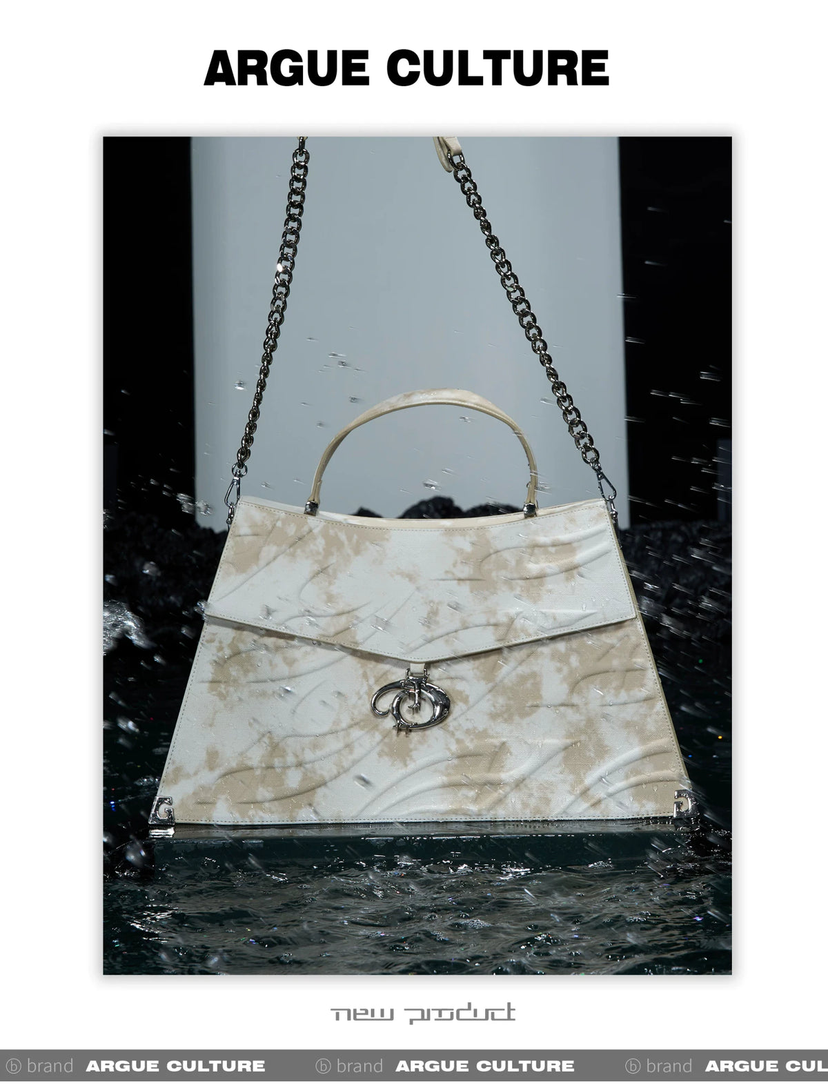 Embossed PU Tote Bag with Metal Clasp | Crossbody Style - description image 6
