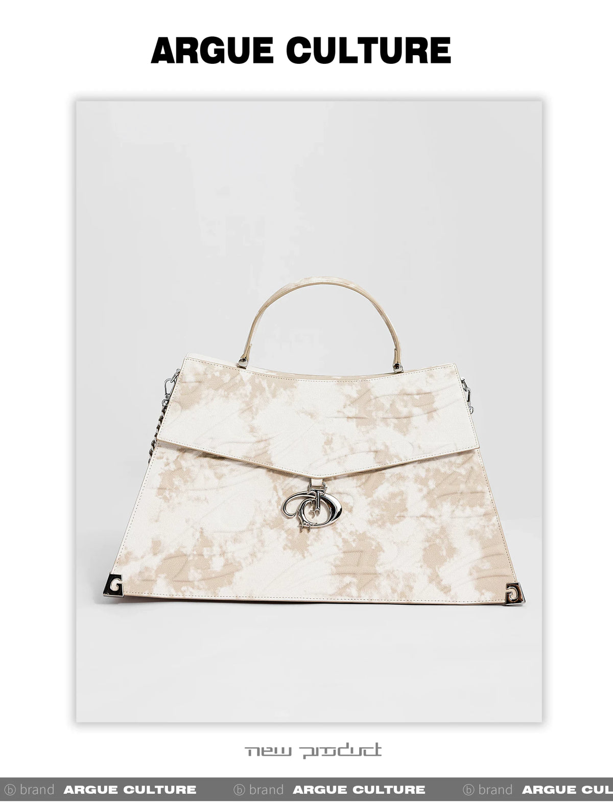 Embossed PU Tote Bag with Metal Clasp | Crossbody Style - description image 7