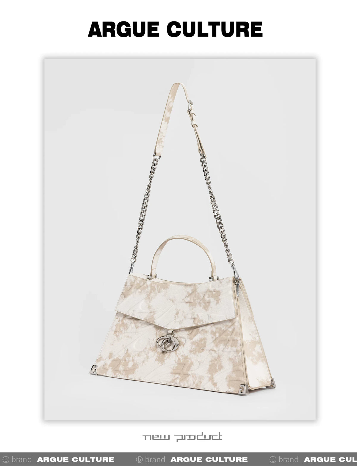 Embossed PU Tote Bag with Metal Clasp | Crossbody Style - description image 8