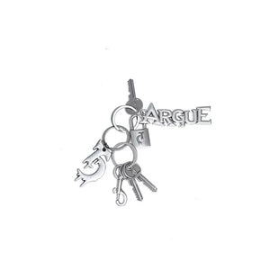 Vintage Metal Logo Keychain in Aluminum Alloy - Silver