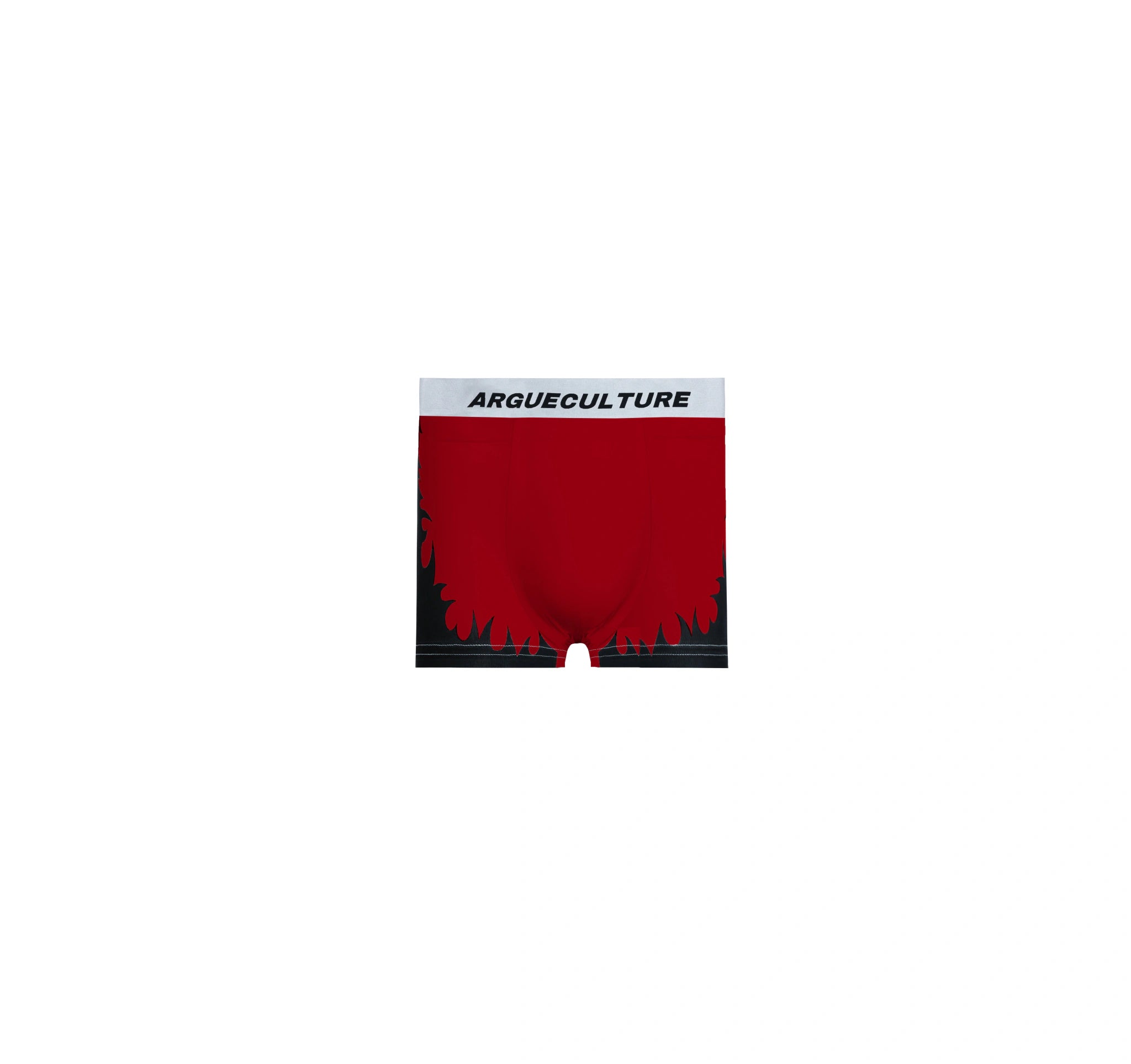 Flame-Print Nylon Boxer Briefs | Mid-Rise Quick-Dry - Red