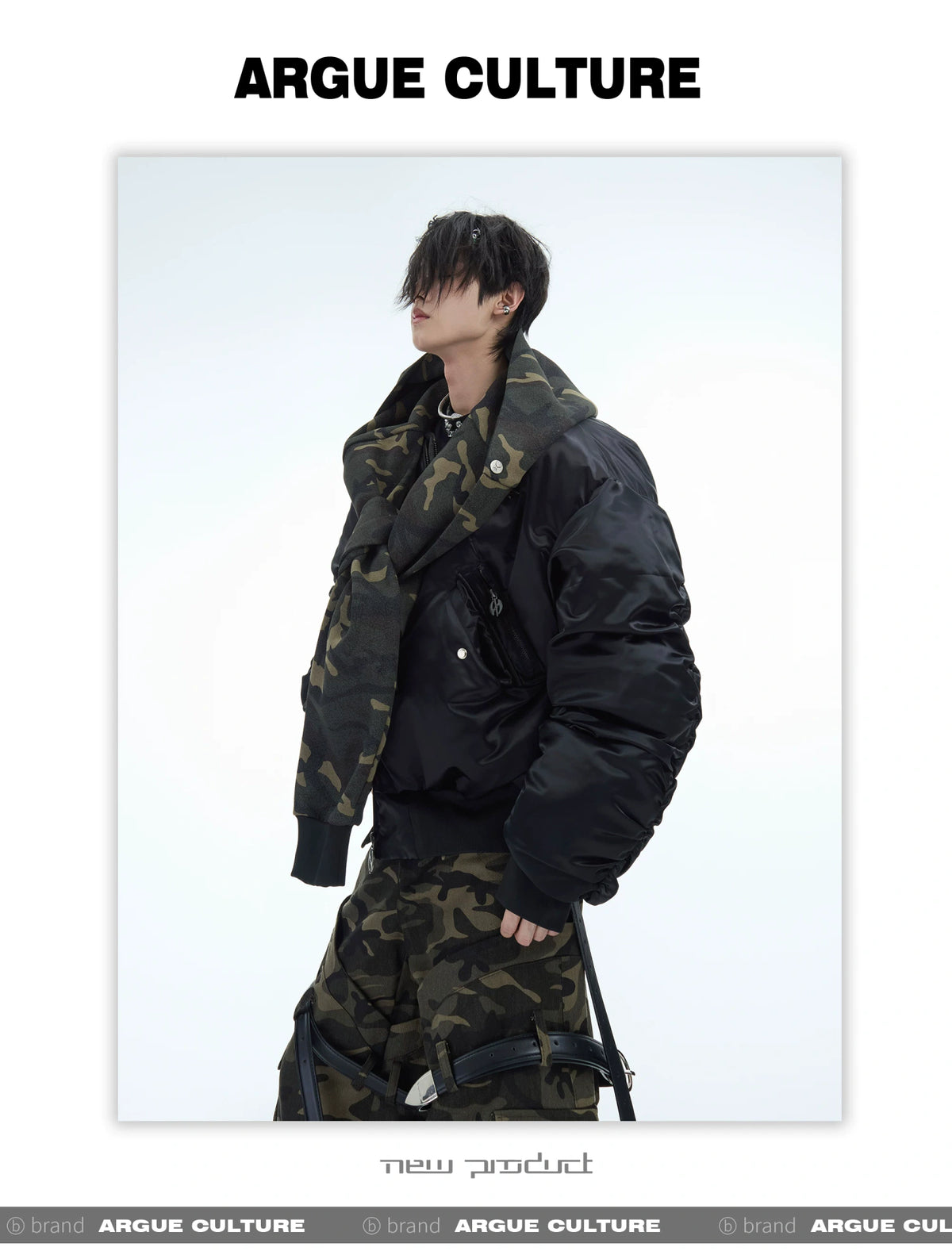 Camouflage Insulated Flight Jacket | Relaxed Fit - description image 13