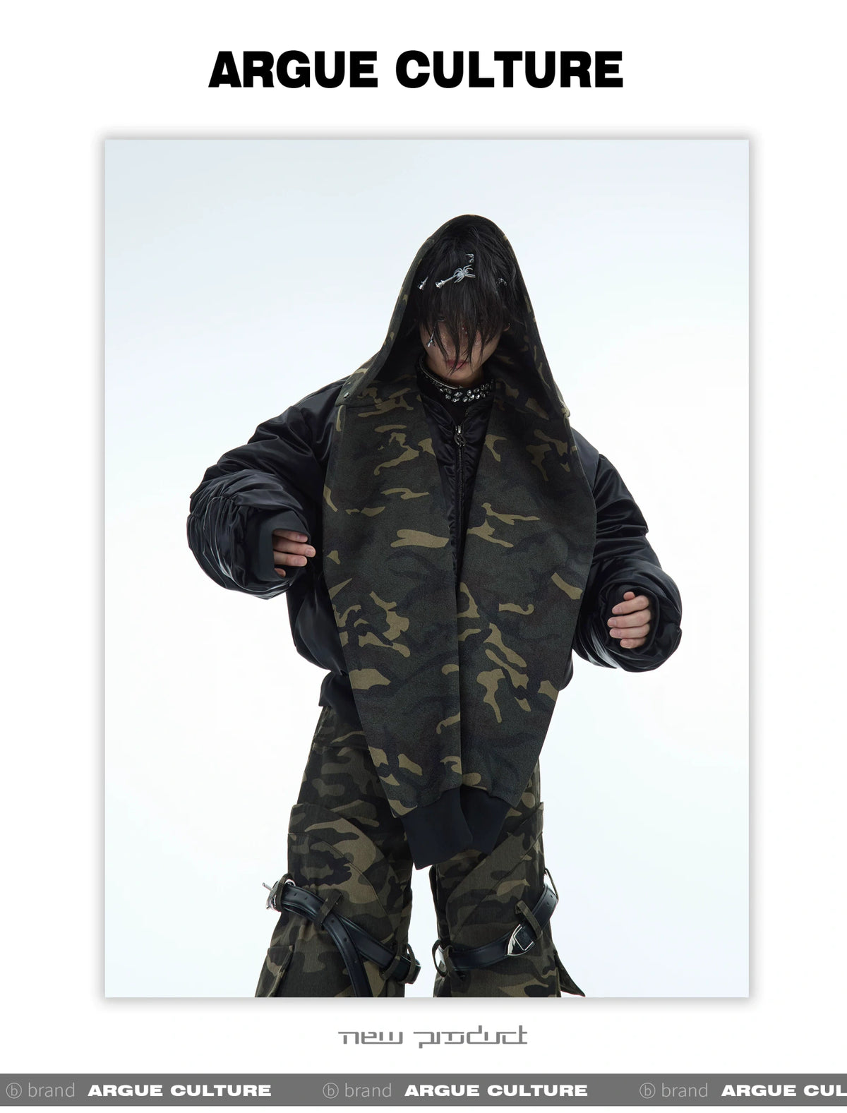 Camouflage Insulated Flight Jacket | Relaxed Fit - description image 15
