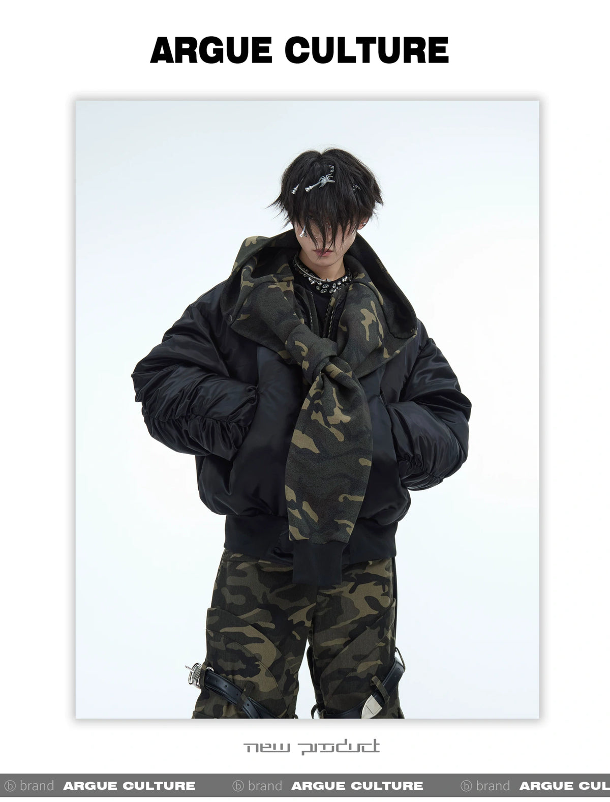 Camouflage Insulated Flight Jacket | Relaxed Fit - description image 16