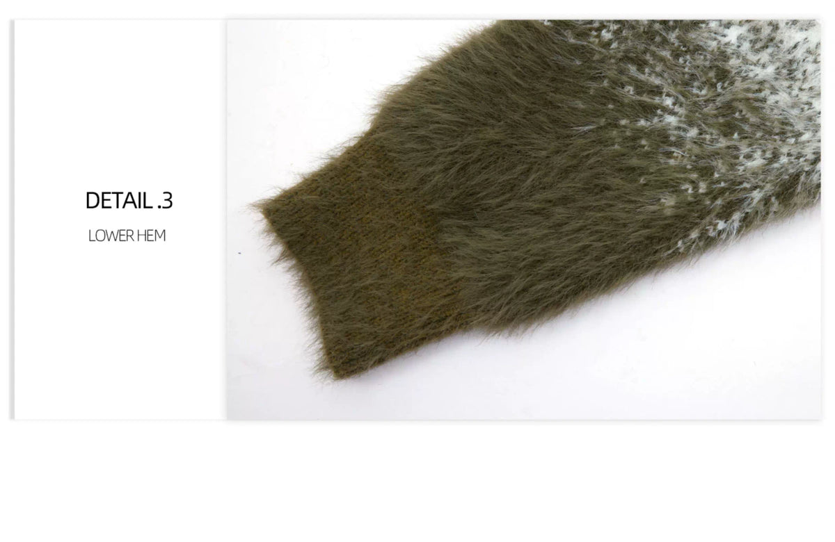 Snake Motif Color-Block Mohair Knit Sweater - description image 3
