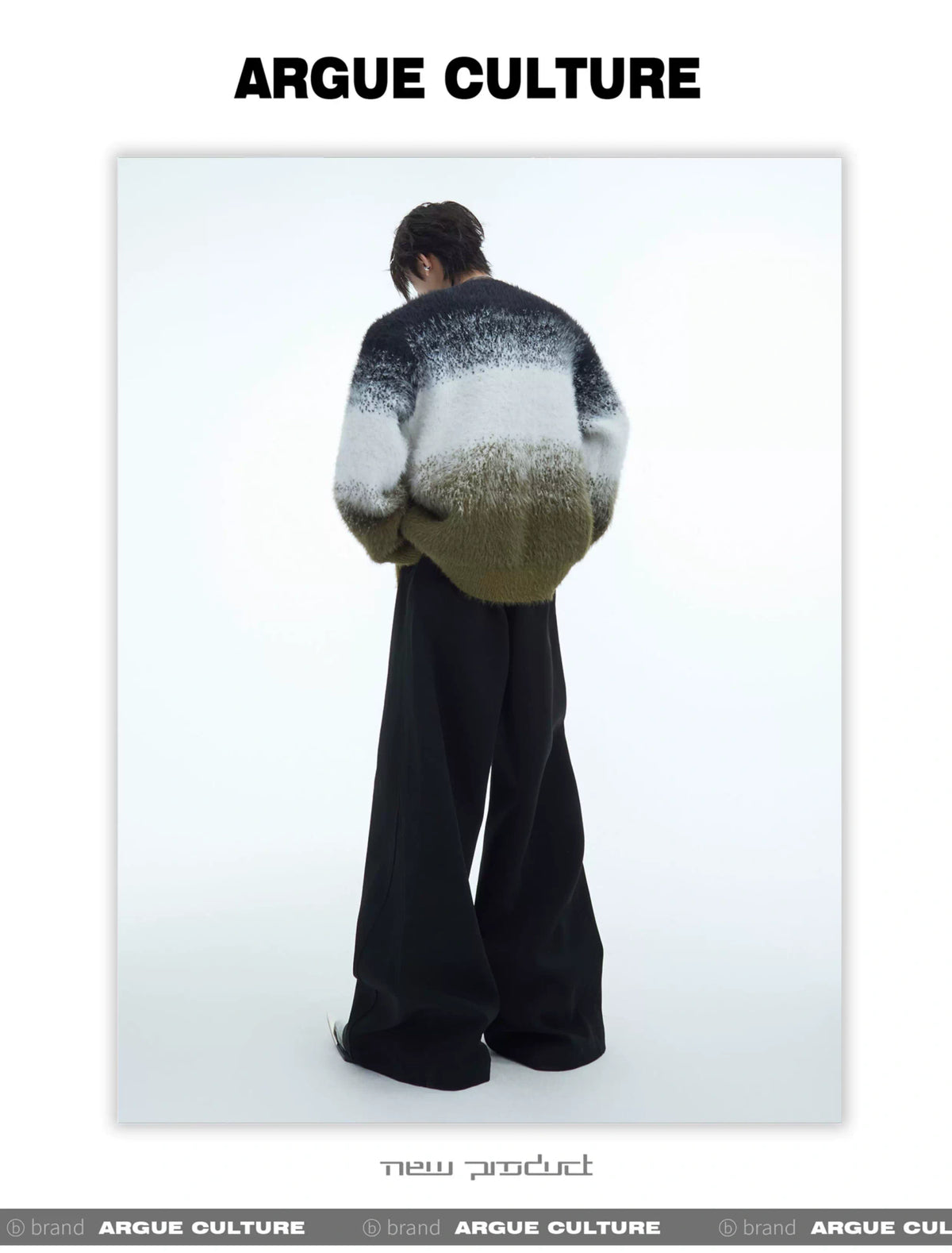 Snake Motif Color-Block Mohair Knit Sweater - description image 11