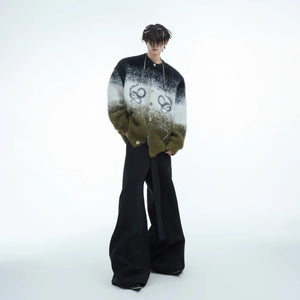 Snake Motif Color-Block Mohair Knit Sweater - main image 4