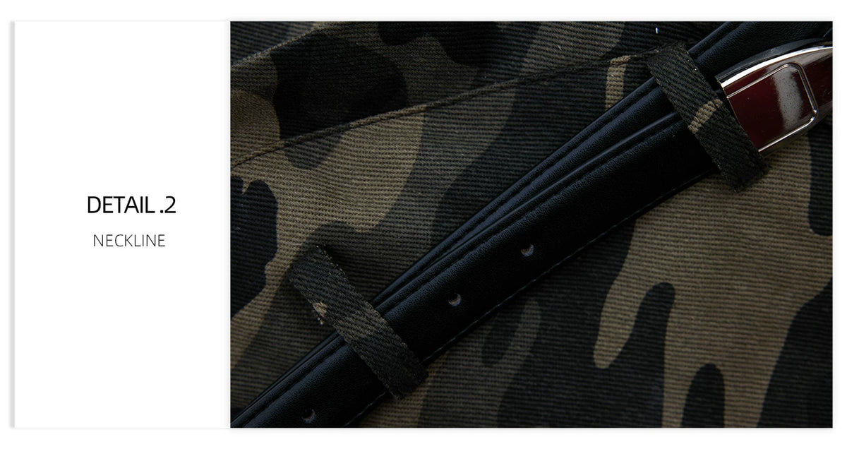 Green Camouflage Belted Cargo Pants | Streetwear - description image 2
