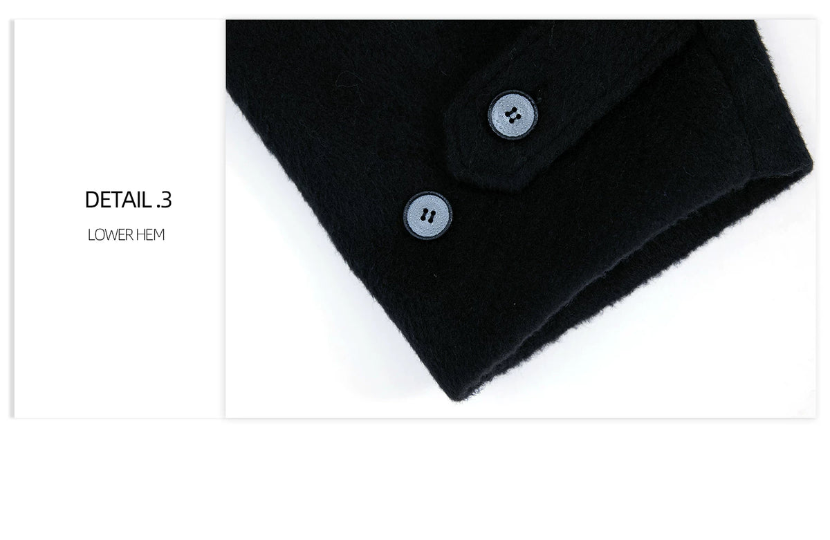 Longline Wool-Blend Overcoat with Dropped Shoulders - description image 3