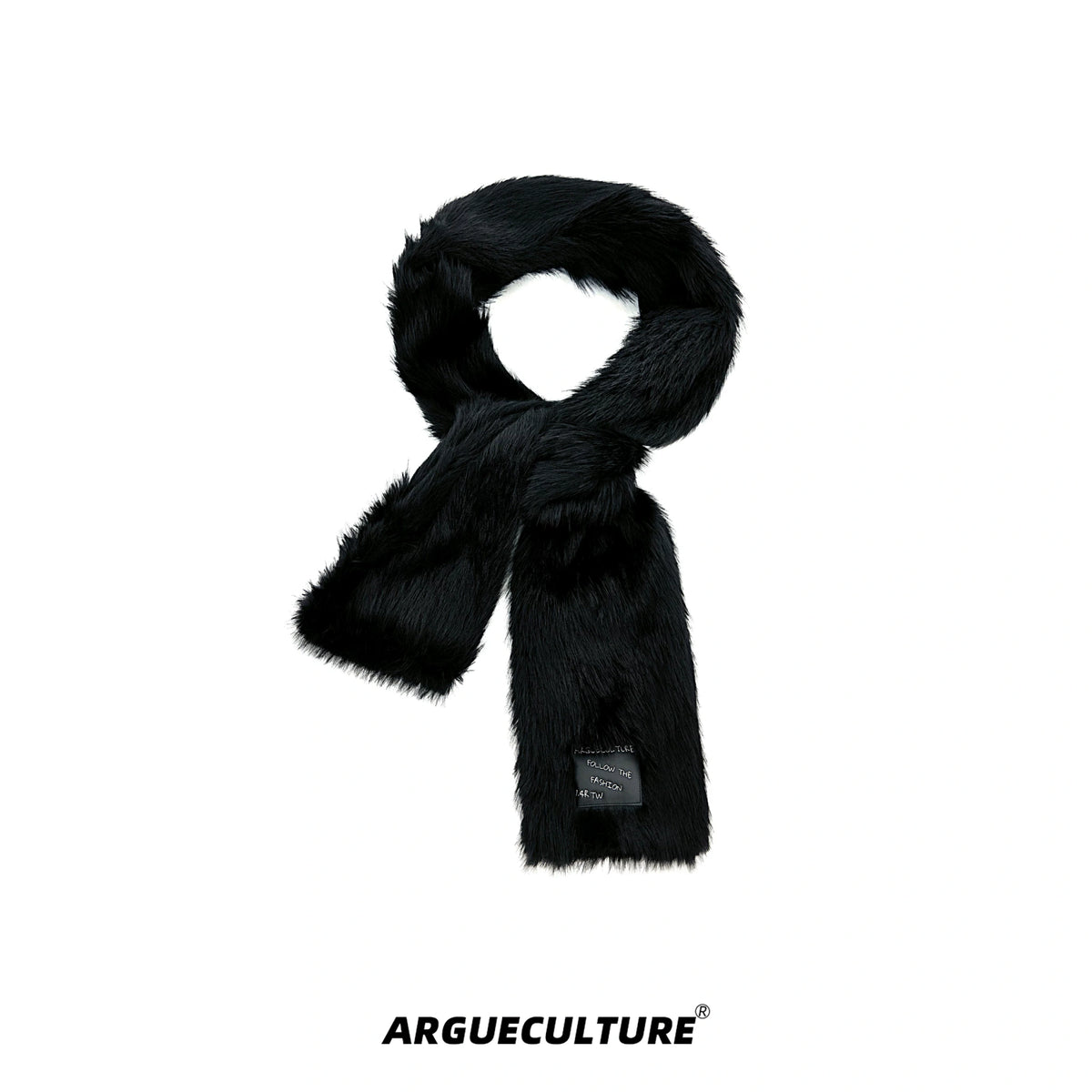 Plush Faux-Mink Scarf | Unisex Winter Streetwear - Black