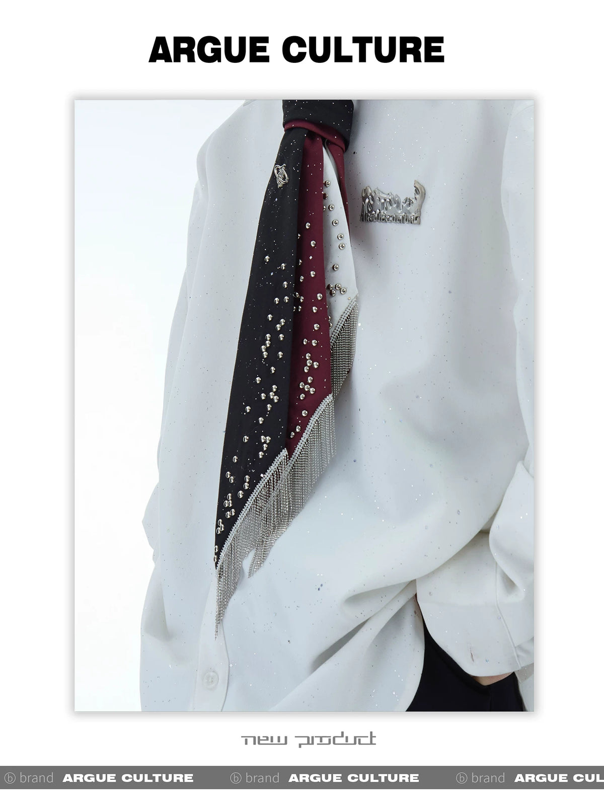 Metal Rivet Tassel Bolo Tie | Avant-Garde Accessory - description image 4