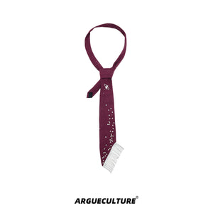 Metal Rivet Tassel Bolo Tie | Avant-Garde Accessory - Red Tie