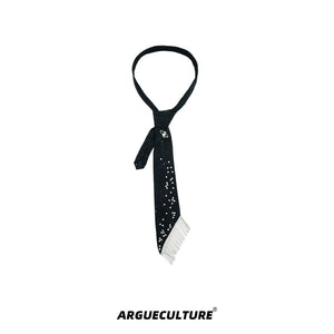 Metal Rivet Tassel Bolo Tie | Avant-Garde Accessory - Black Tie