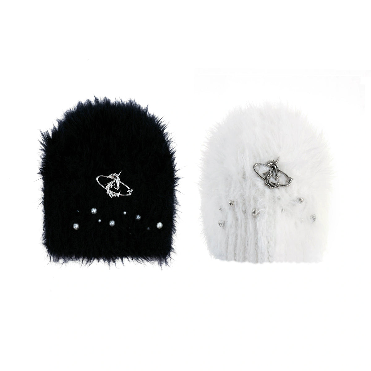 Fuzzy Knit Flat-Brim Hat with Geometric Color Blocking - main image 5