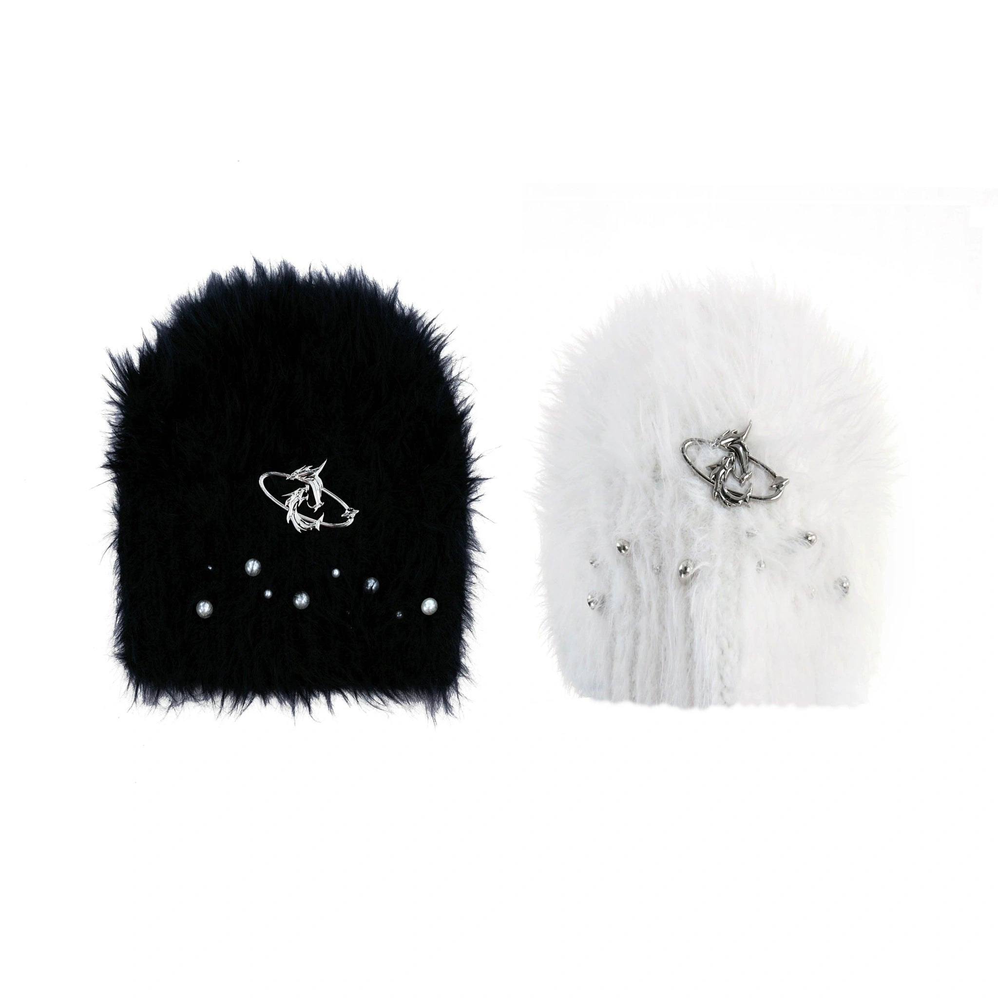 Fuzzy Knit Flat-Brim Hat with Geometric Color Blocking - main image 5