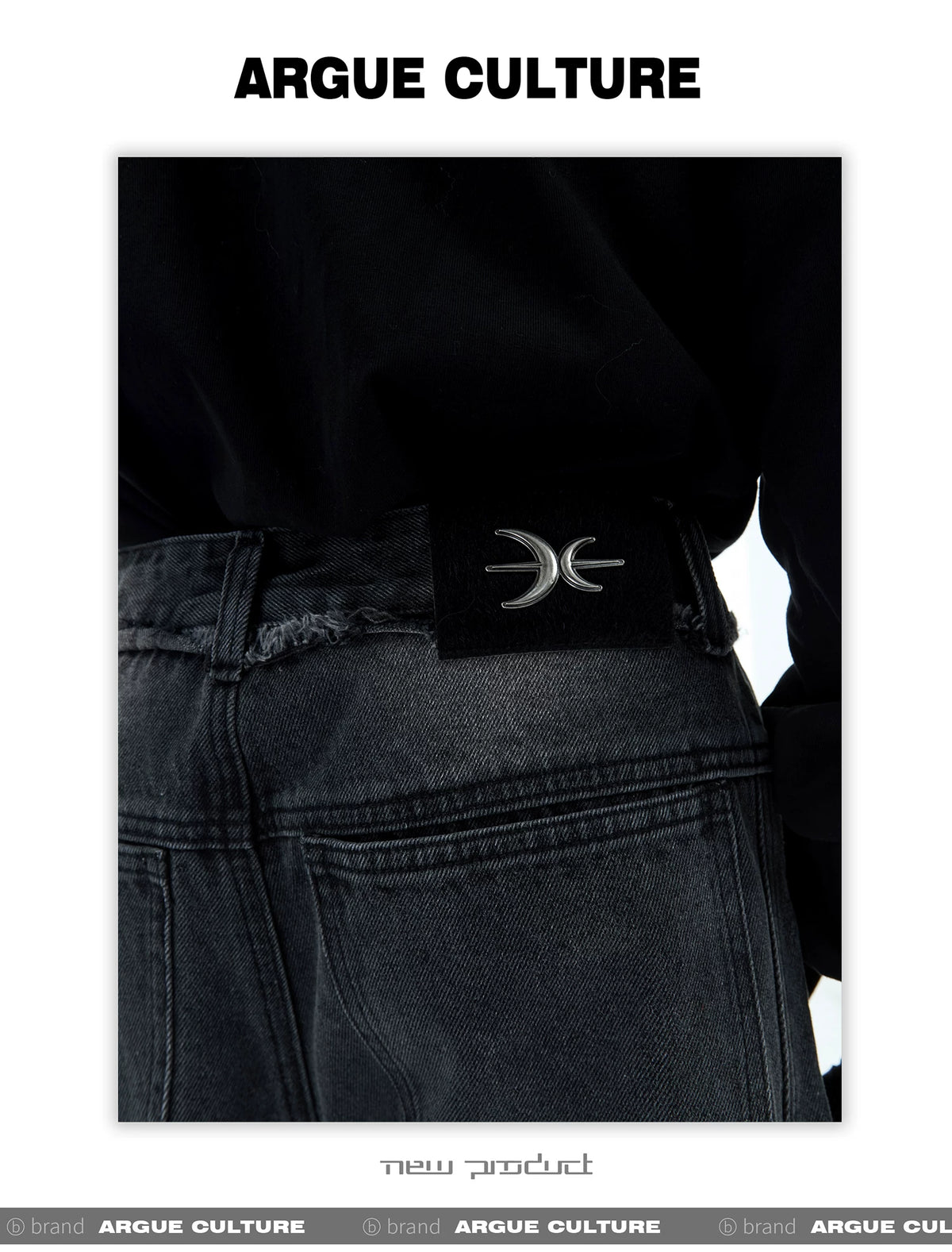 Washed Water-Ripple Frayed Straight-Leg Jeans - description image 9