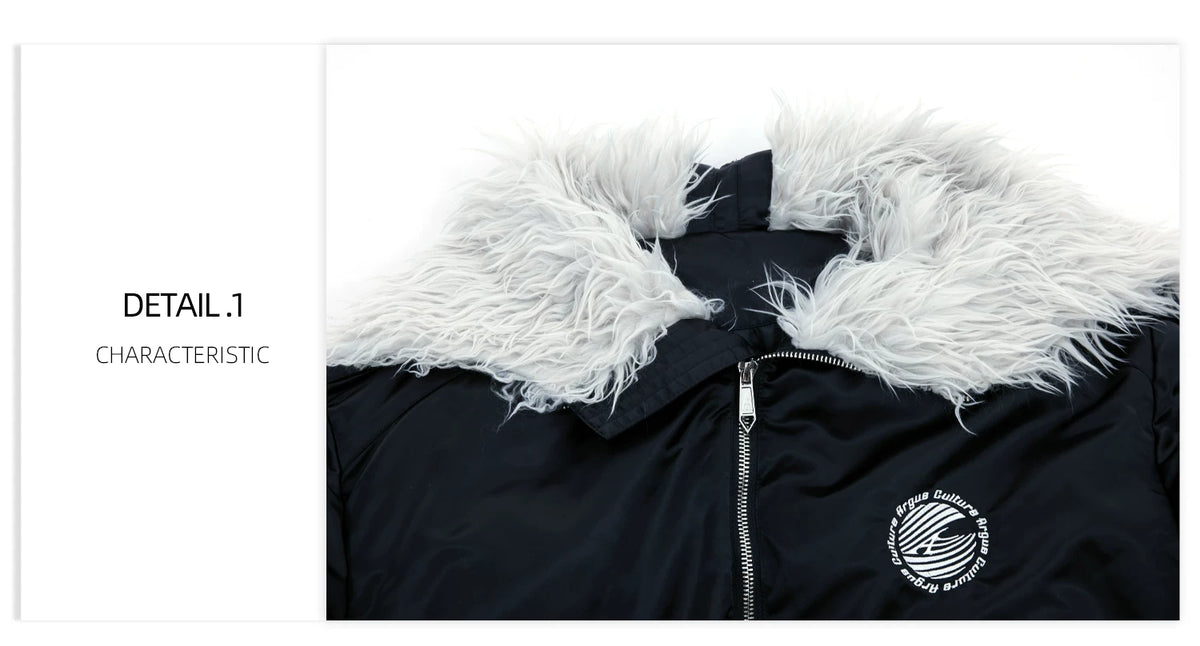 Plush Panel Nylon Bomber Jacket | Streetwear Outerwear - description image 1