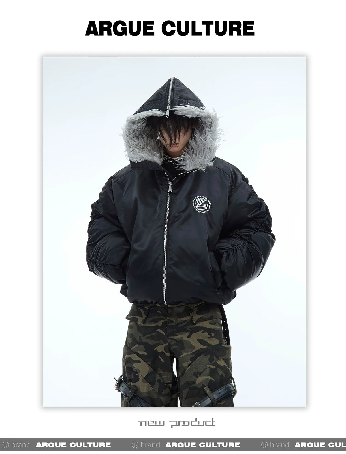 Plush Panel Nylon Bomber Jacket | Streetwear Outerwear - description image 7