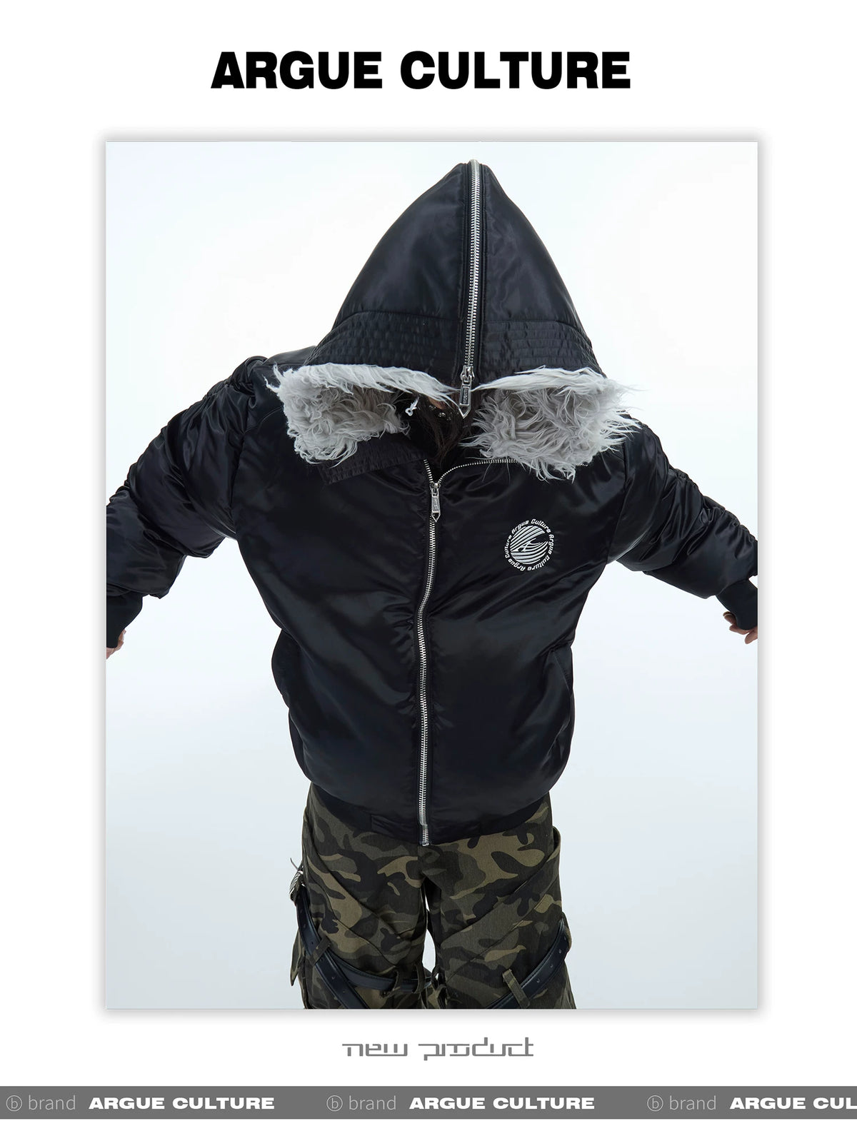 Plush Panel Nylon Bomber Jacket | Streetwear Outerwear - description image 10