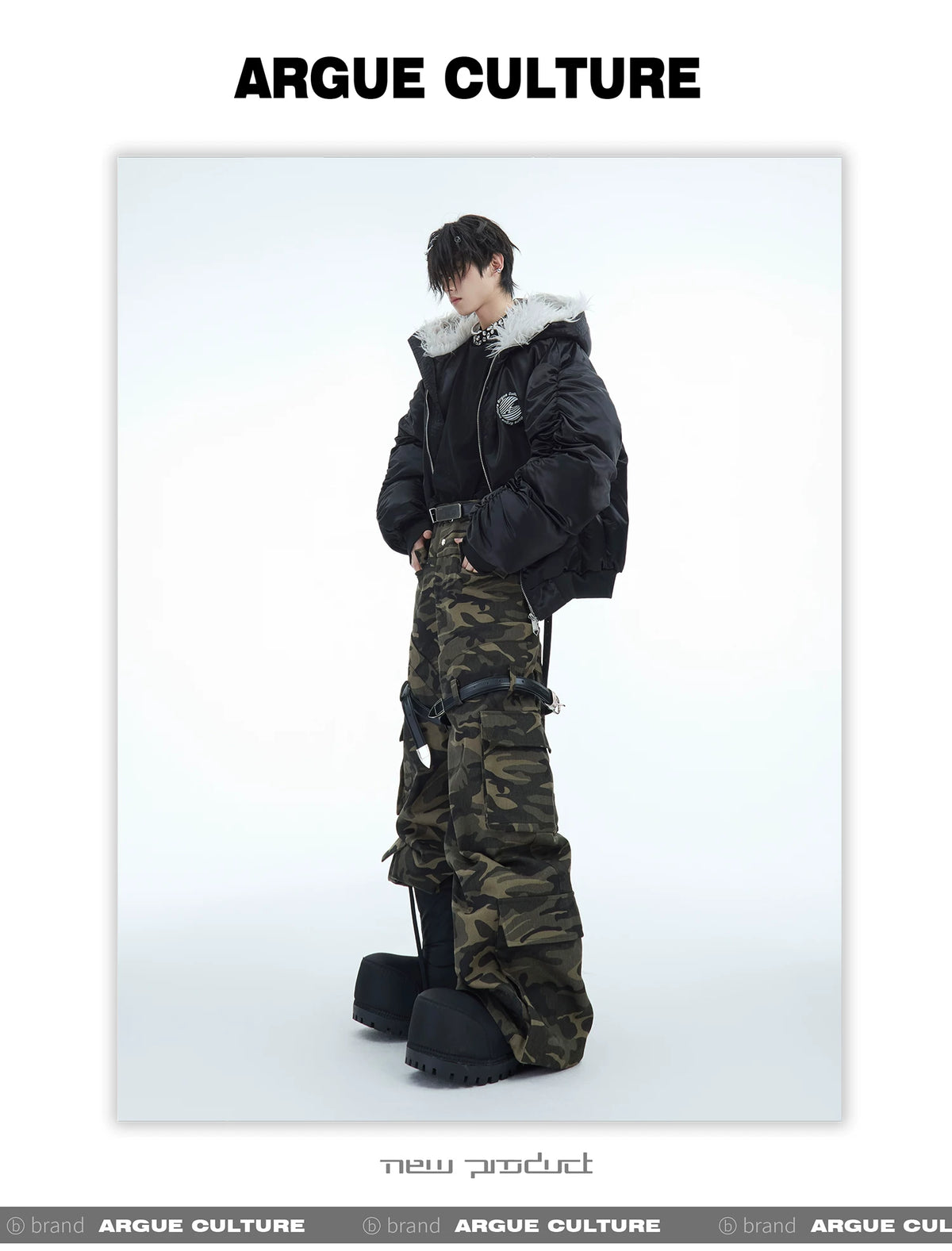 Plush Panel Nylon Bomber Jacket | Streetwear Outerwear - description image 12