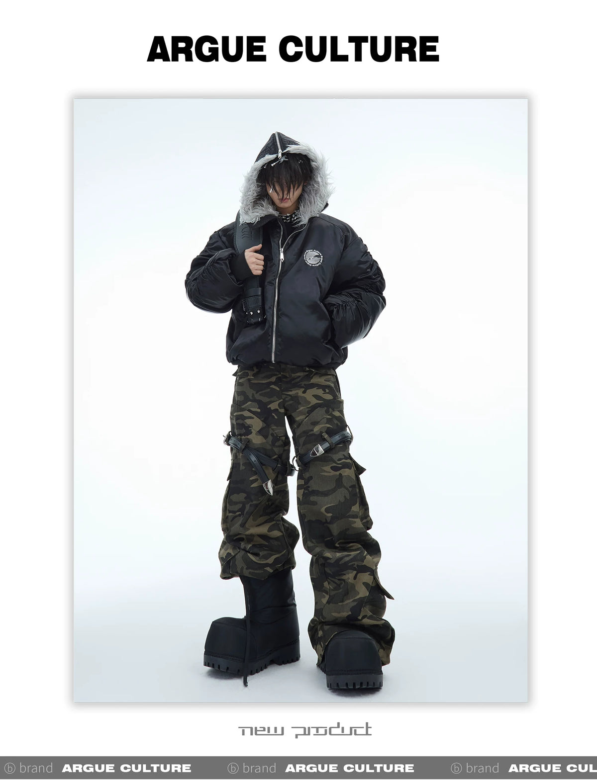 Plush Panel Nylon Bomber Jacket | Streetwear Outerwear - description image 14