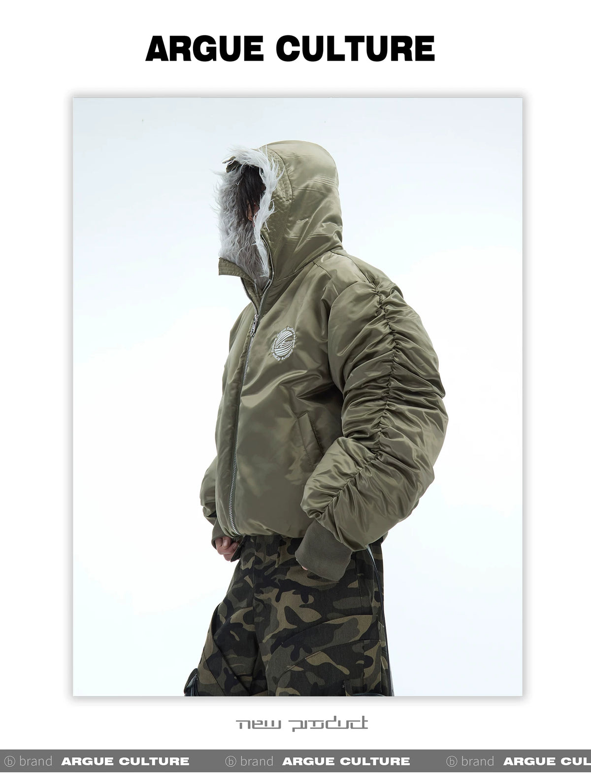 Plush Panel Nylon Bomber Jacket | Streetwear Outerwear - description image 19