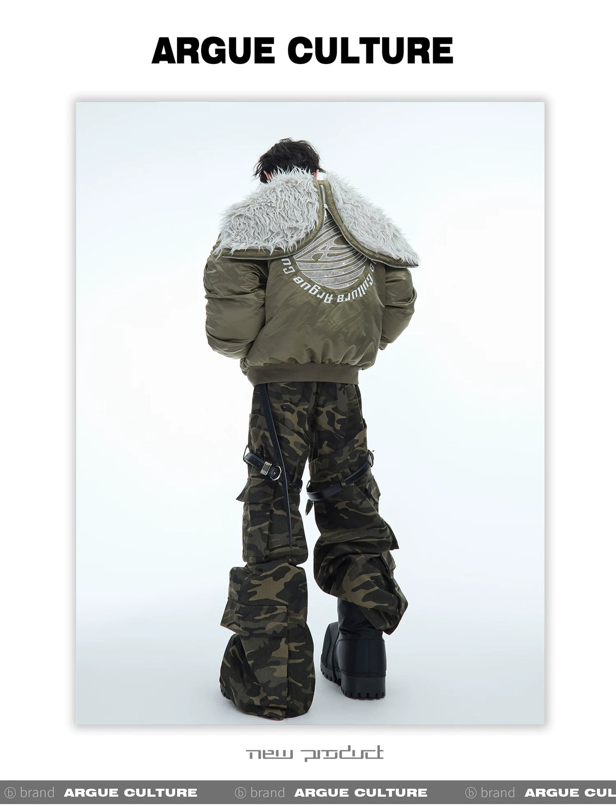 Plush Panel Nylon Bomber Jacket | Streetwear Outerwear - description image 21