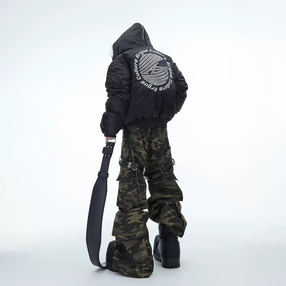 Plush Panel Nylon Bomber Jacket | Streetwear Outerwear - main image 3