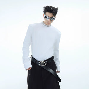 Rhinestone Cotton Blend Long-Sleeve Unisex T-Shirt - main image 5
