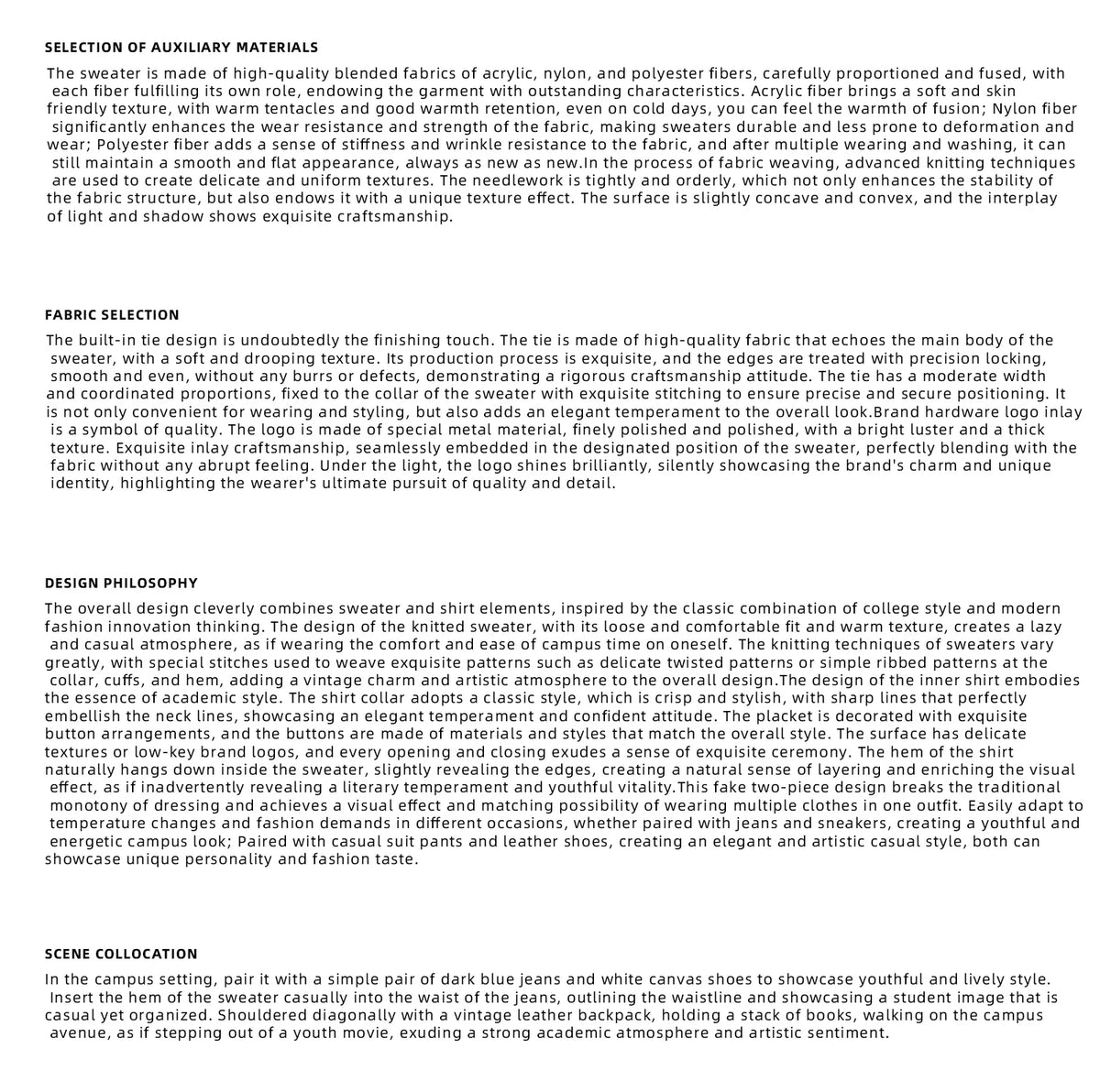 Deconstructed Tie Shirt Sweater in Black or Gray - description image 3