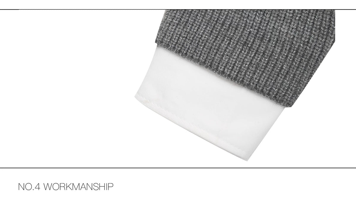 Deconstructed Tie Shirt Sweater in Black or Gray - description image 21