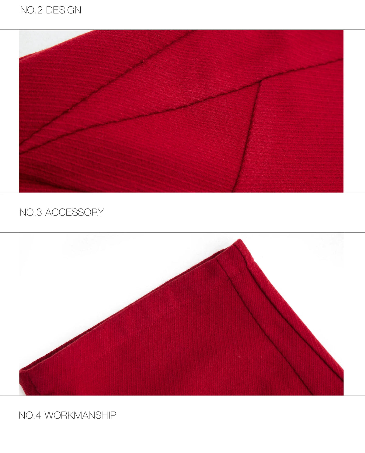 Deconstructed Relaxed Straight-Leg Trousers | Red or Black - description image 12