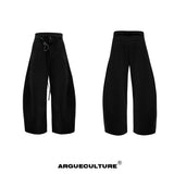 Deconstructed Relaxed Straight-Leg Trousers | Red or Black - Black Trousers