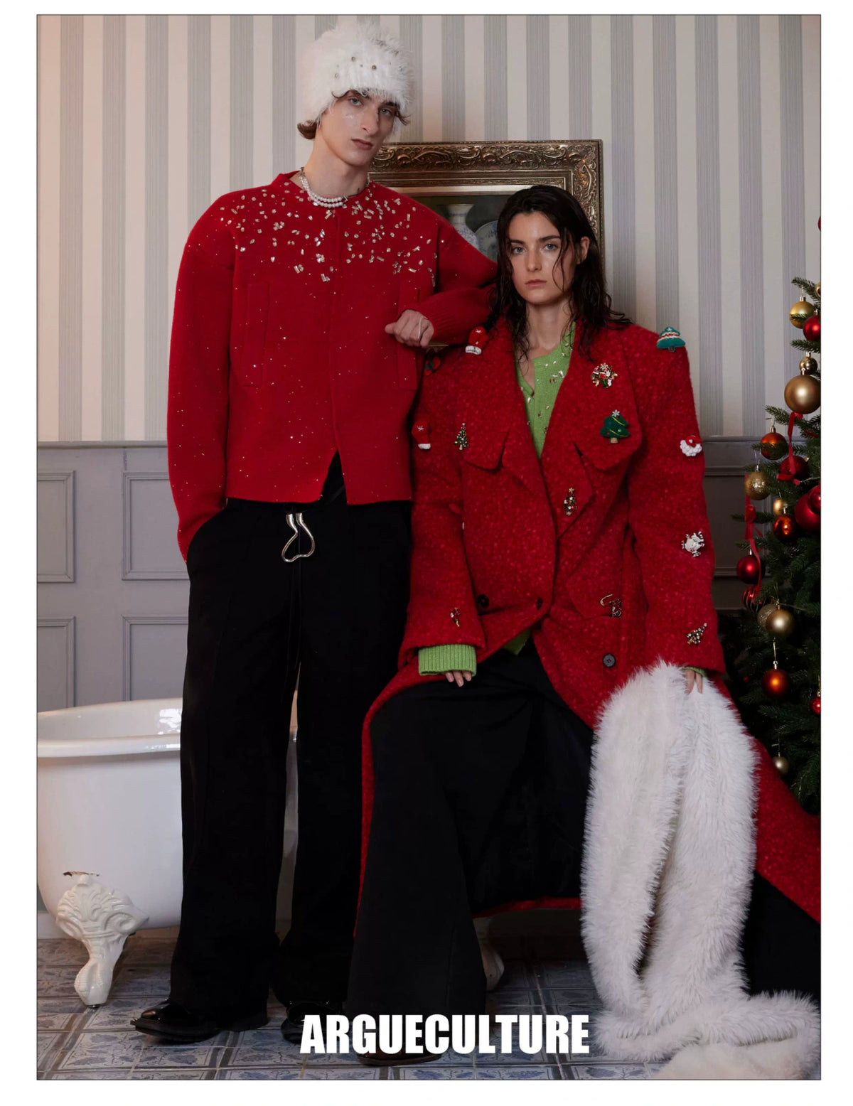 Rhinestone Snowflake Cardigan Sweater | Relaxed Fit - description image 2