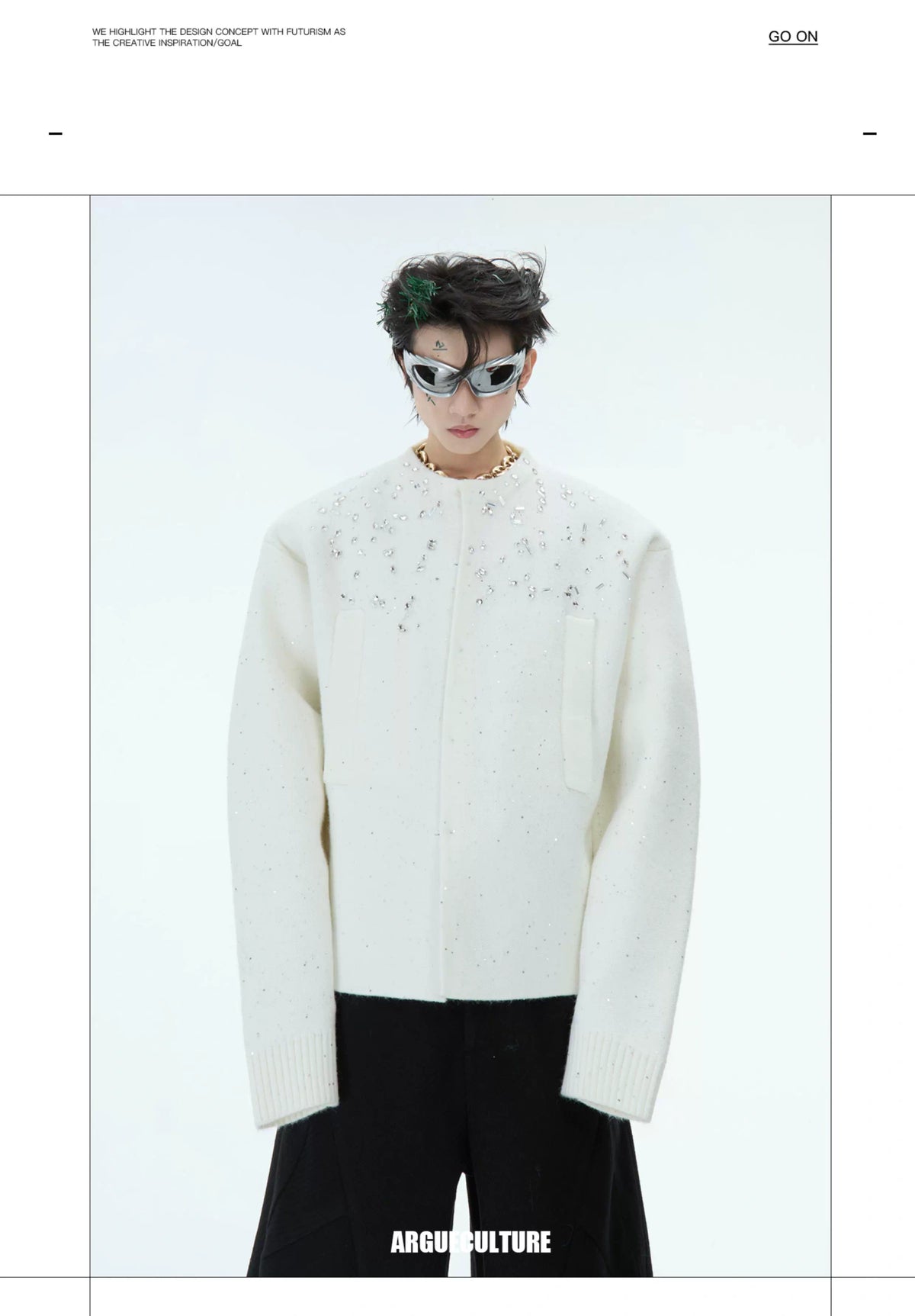 Rhinestone Snowflake Cardigan Sweater | Relaxed Fit - description image 3