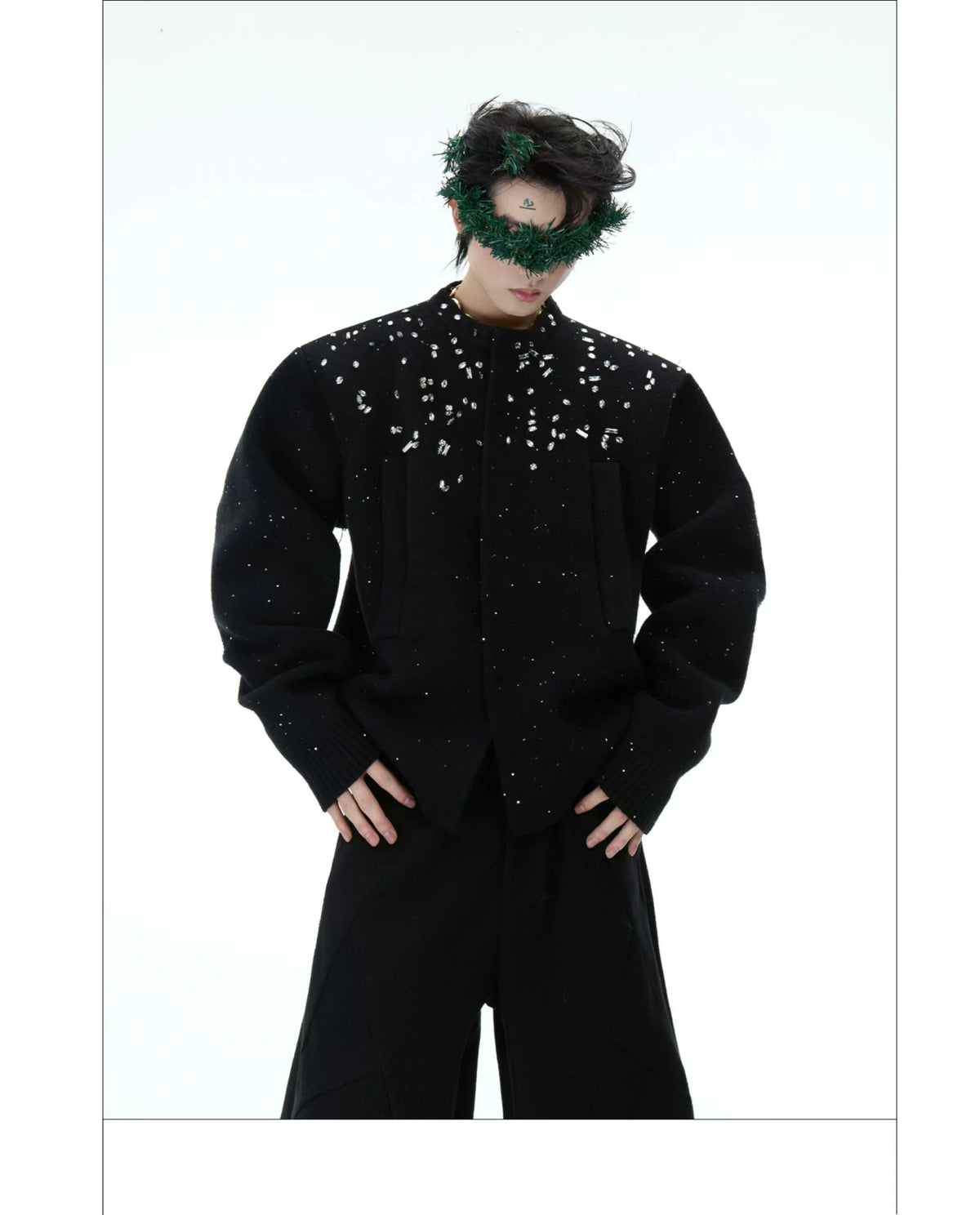 Rhinestone Snowflake Cardigan Sweater | Relaxed Fit - description image 14