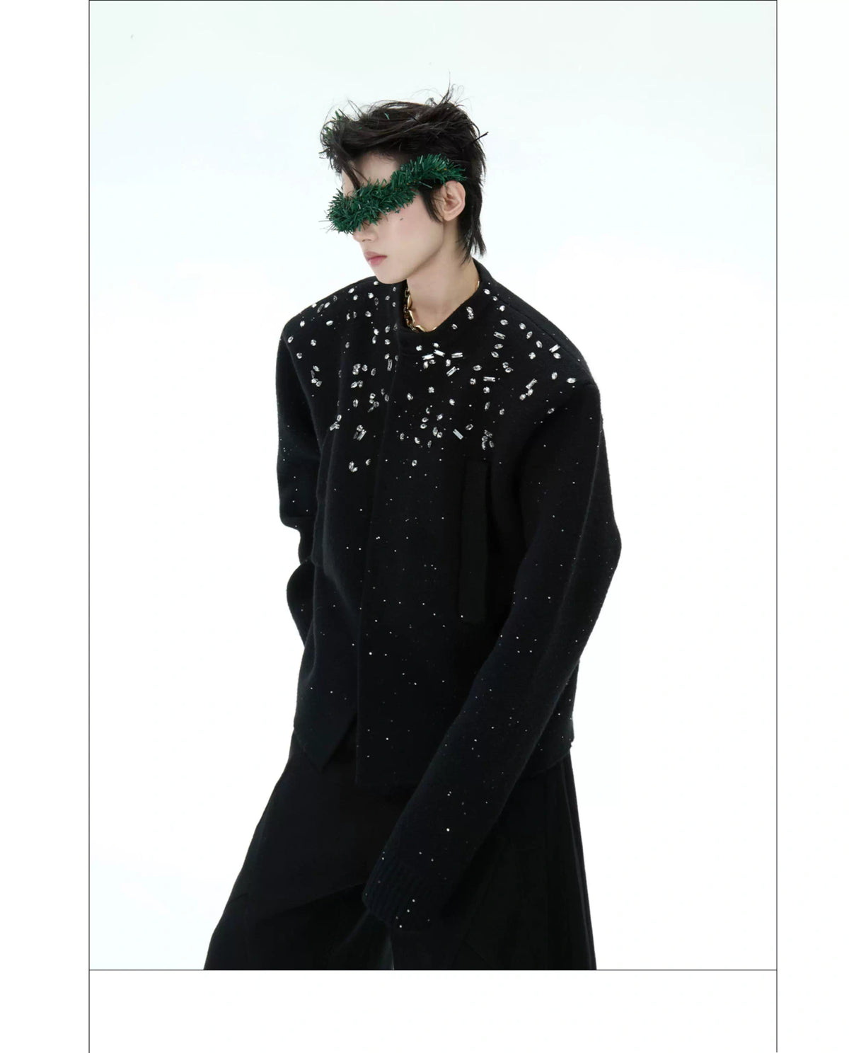 Rhinestone Snowflake Cardigan Sweater | Relaxed Fit - description image 15