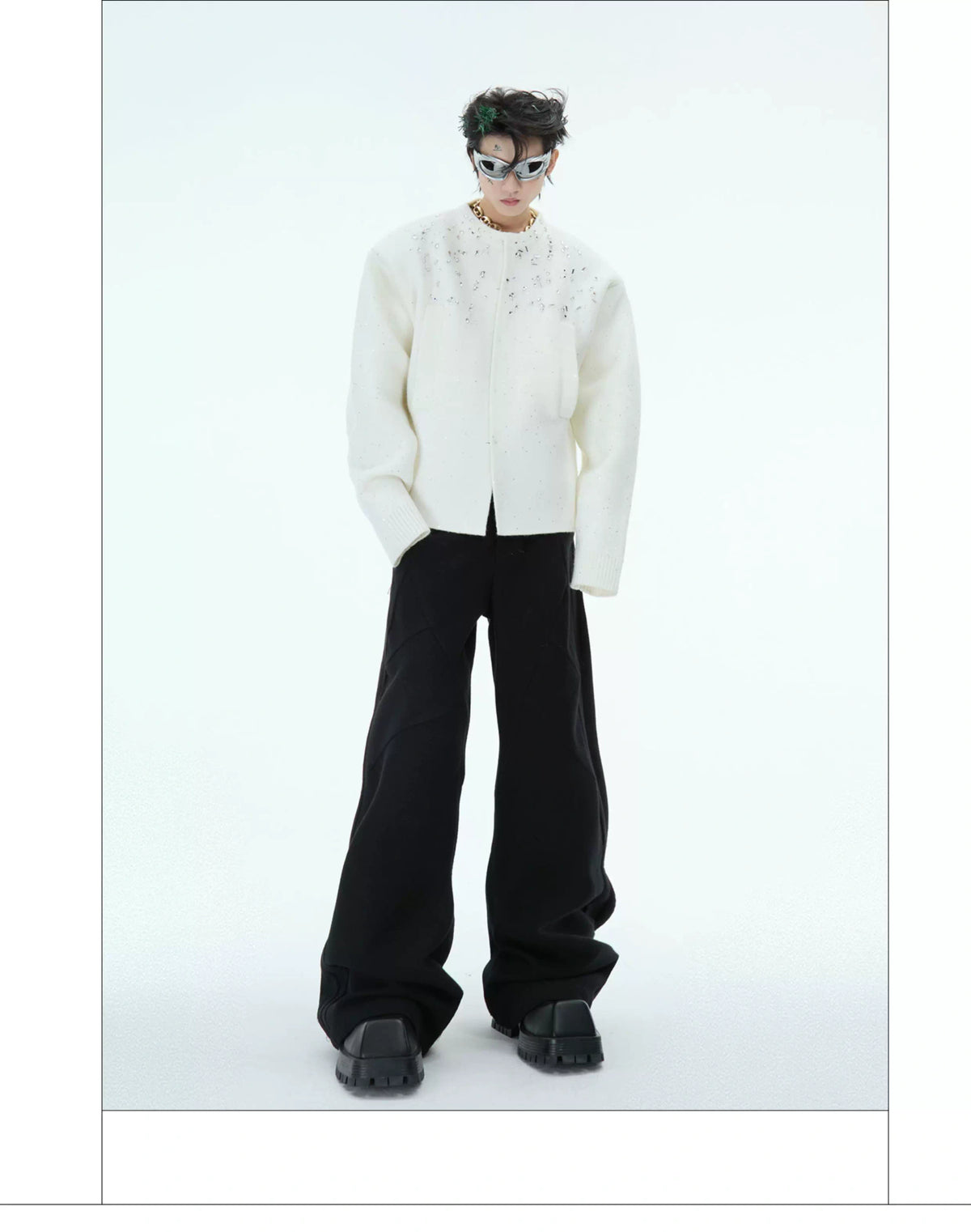 Rhinestone Snowflake Cardigan Sweater | Relaxed Fit - description image 17